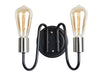 Maxim - Two Light Wall Sconce - Haven - Black / Satin Nickel- Union Lighting Luminaires Decor