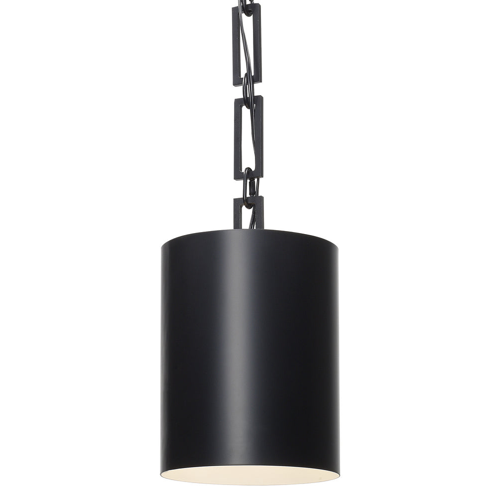 Crystorama - One Light Mini Chandelier - Alston - Matte Black + White- Union Lighting Luminaires Decor