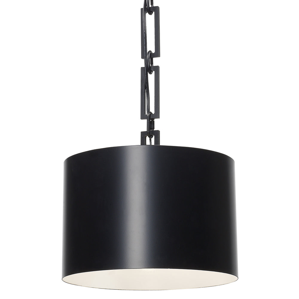 Crystorama - One Light Chandelier - Alston - Matte Black + White- Union Lighting Luminaires Decor