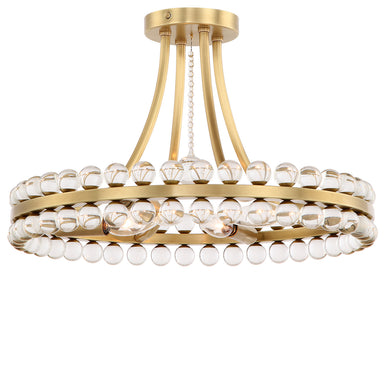 Crystorama - Four Light Ceiling Mount - Clover - Aged Brass- Union Lighting Luminaires Decor