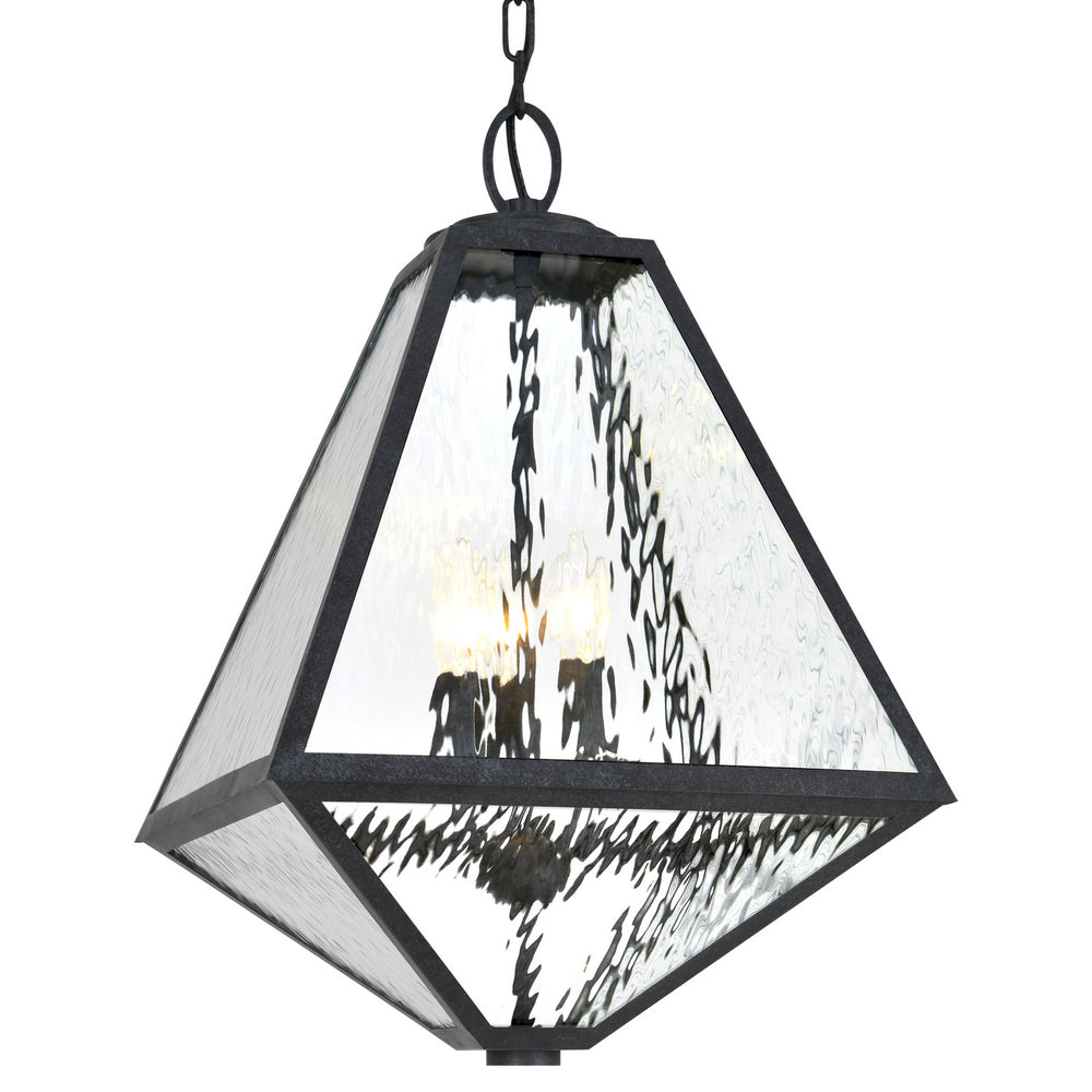 Crystorama - Three Light Outdoor Chandelier - Glacier - Black Charcoal- Union Lighting Luminaires Decor