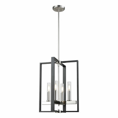 DVI Canada - Four Light Foyer Pendant - Blairmore - Satin Nickel And Graphite With Clear Glass- Union Lighting Luminaires Decor