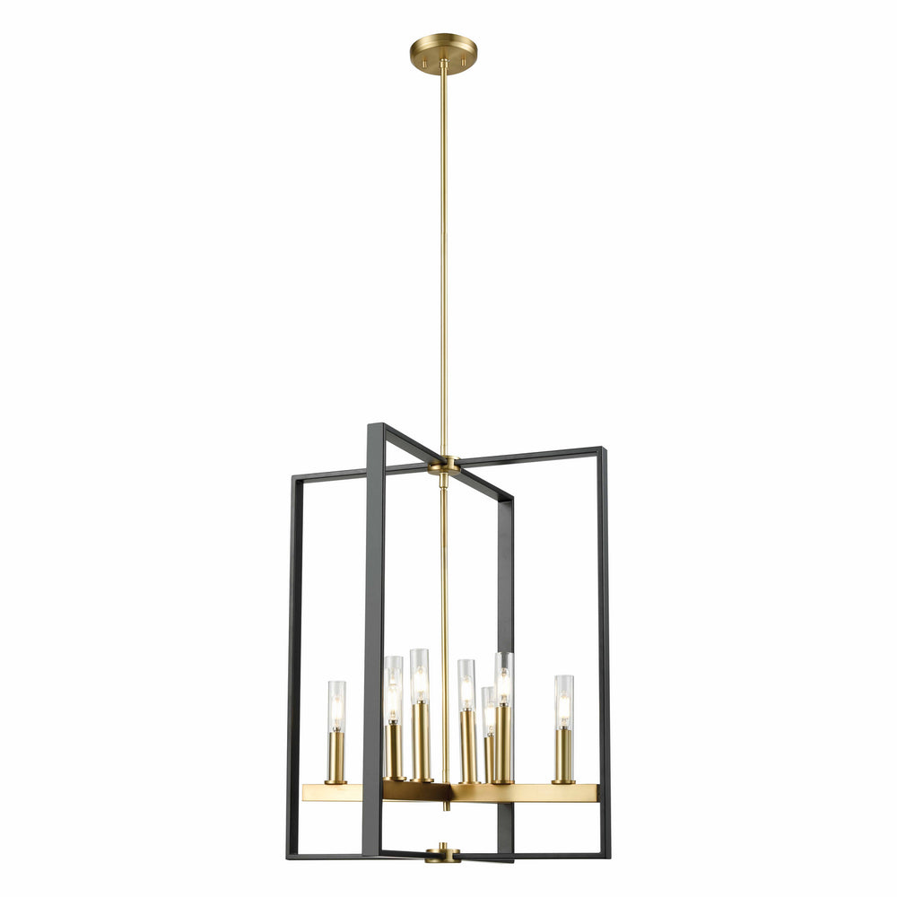 DVI Canada - Eight Light Foyer Pendant - Blairmore - Satin Nickel And Graphite With Clear Glass- Union Lighting Luminaires Decor