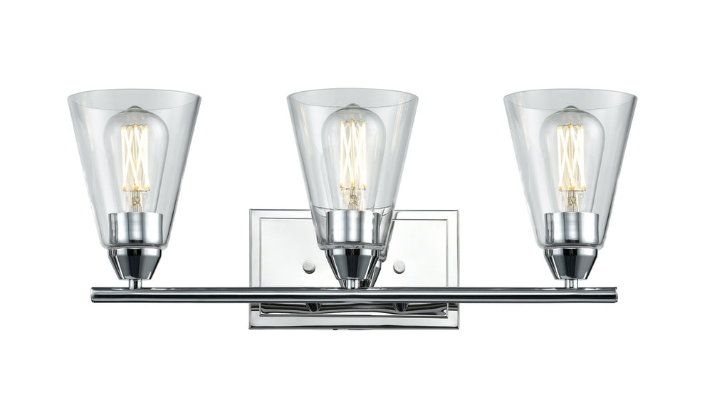 DVI Canada - Three Light Vanity - Louisbourg - Chrome w/Clear Glass- Union Lighting Luminaires Decor