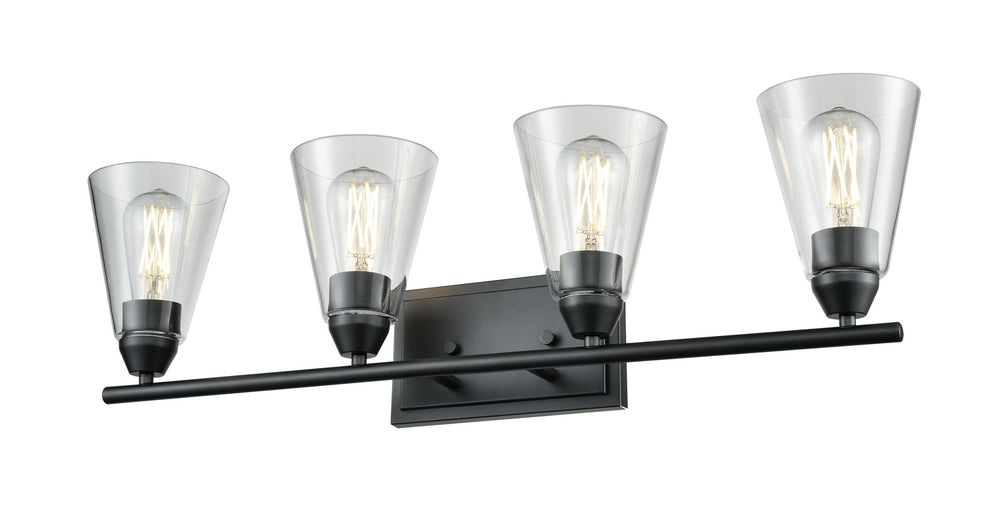 DVI Canada - Four Light Vanity - Louisbourg - Ebony w/Clear Glass- Union Lighting Luminaires Decor