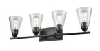 DVI Canada - Four Light Vanity - Louisbourg - Ebony w/Clear Glass- Union Lighting Luminaires Decor