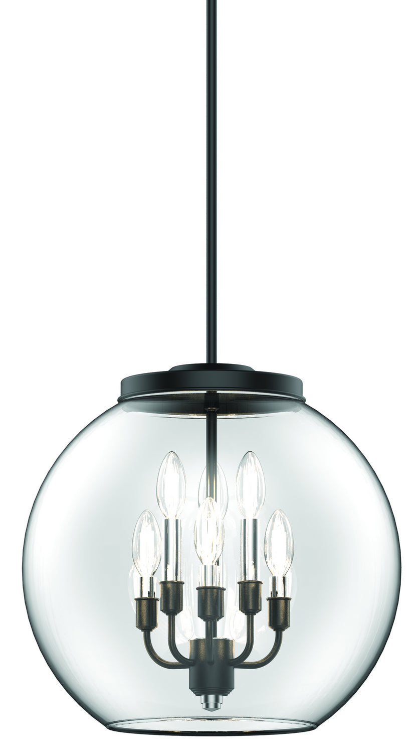 DVI Canada - Six Light Foyer Pendant - Frontenac - Multiple Finishes And Graphite w/Clear Glass- Union Lighting Luminaires Decor