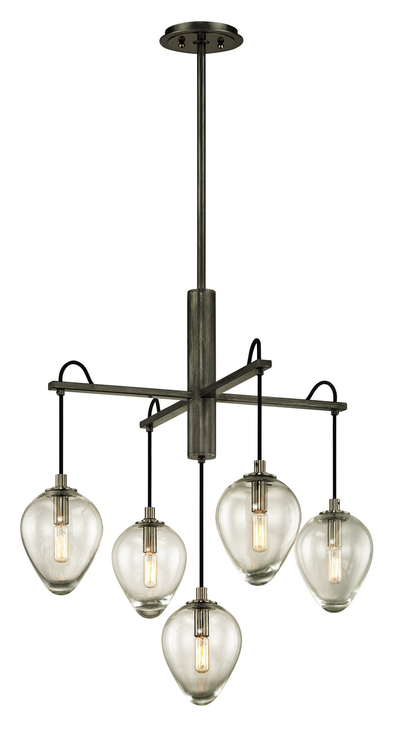 Troy Lighting Canada - Five Light Chandelier - Brixton - Graphite- Union Lighting Luminaires Decor