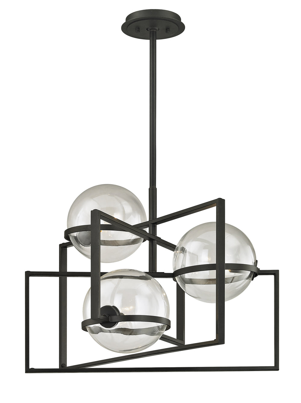 Troy Lighting Canada - Three Light Chandelier - Elliot - Textured Black- Union Lighting Luminaires Decor