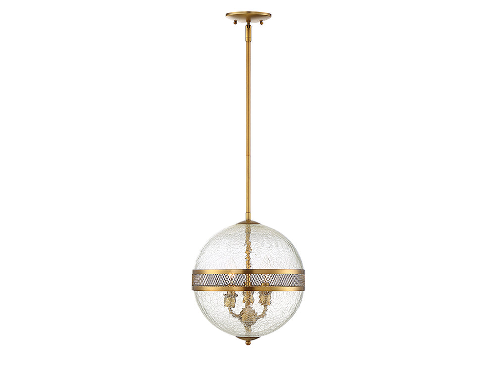 Savoy House - Three Light Pendant - Stirling - Warm Brass- Union Lighting Luminaires Decor