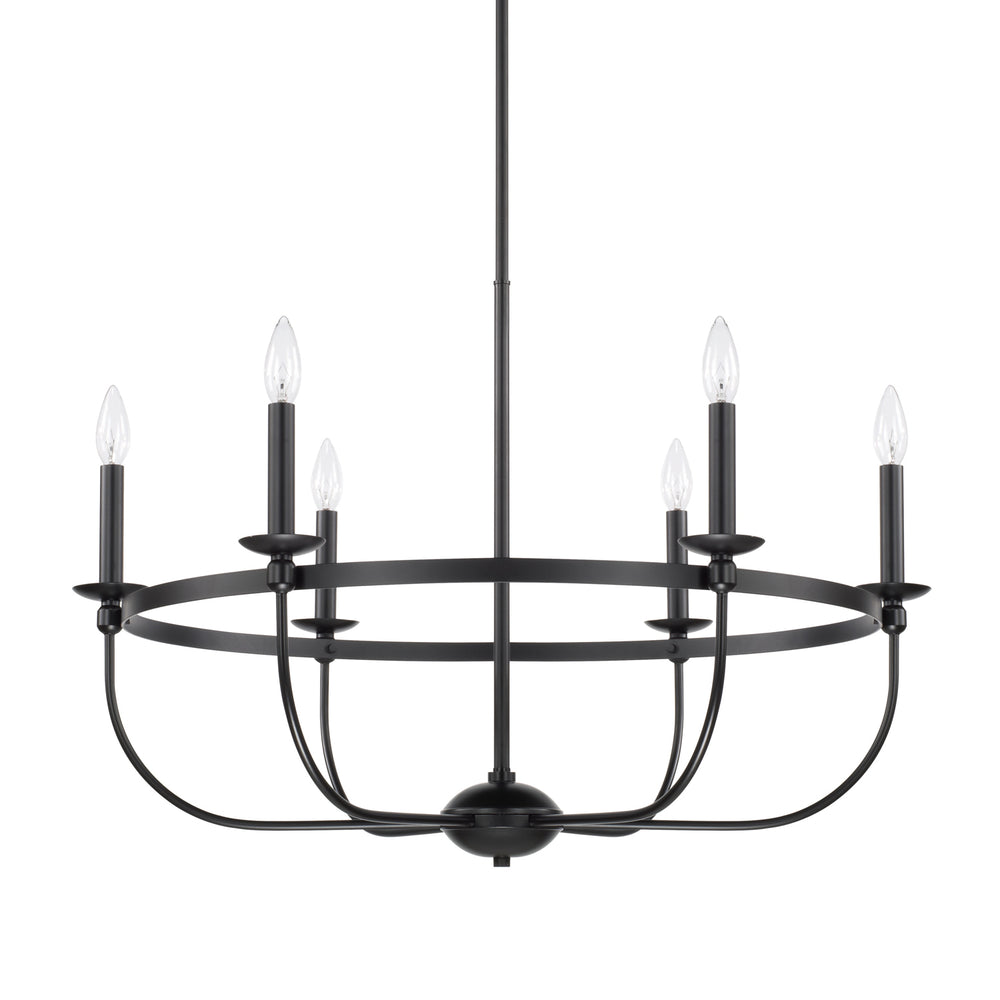 Capital Lighting - Six Light Chandelier - Rylann - Matte Black- Union Lighting Luminaires Decor