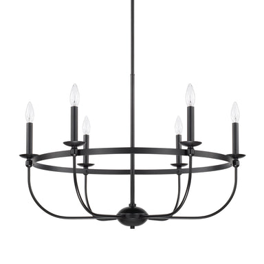 Capital Lighting - Six Light Chandelier - Rylann - Matte Black- Union Lighting Luminaires Decor