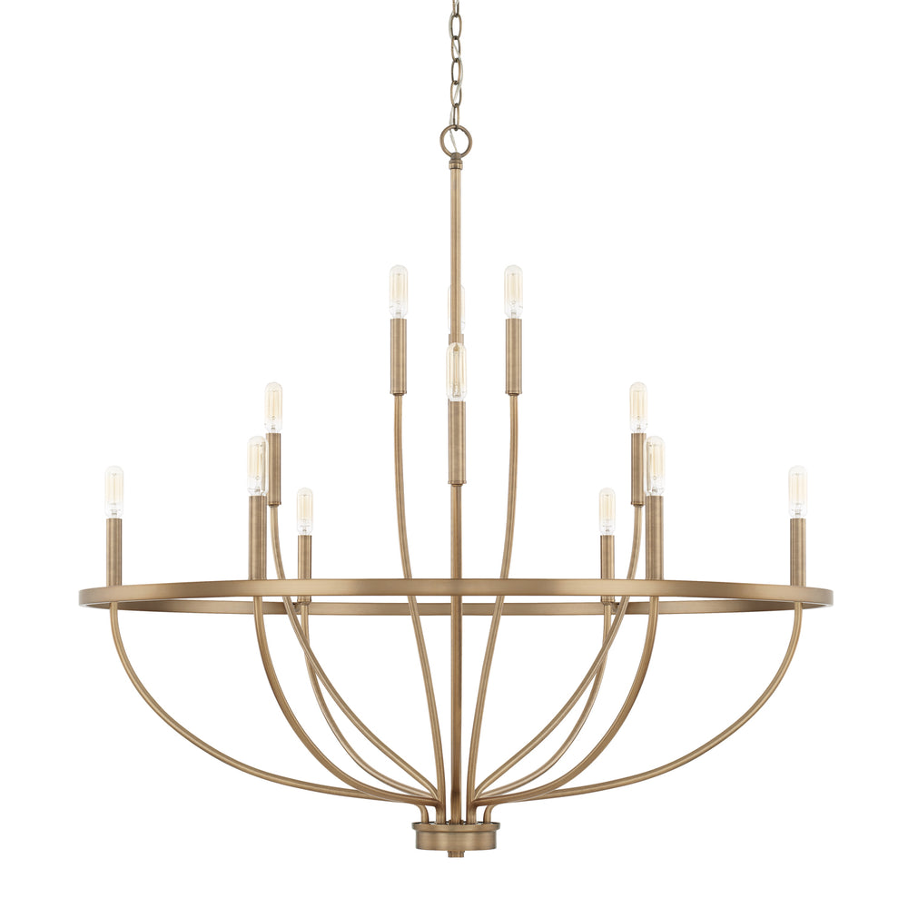 Capital Lighting - 12 Light Chandelier - Greyson - Aged Brass- Union Lighting Luminaires Decor