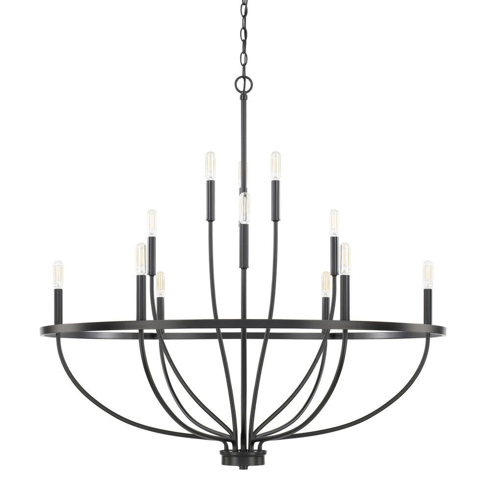 Capital Lighting - 12 Light Chandelier - Greyson - Matte Black- Union Lighting Luminaires Decor