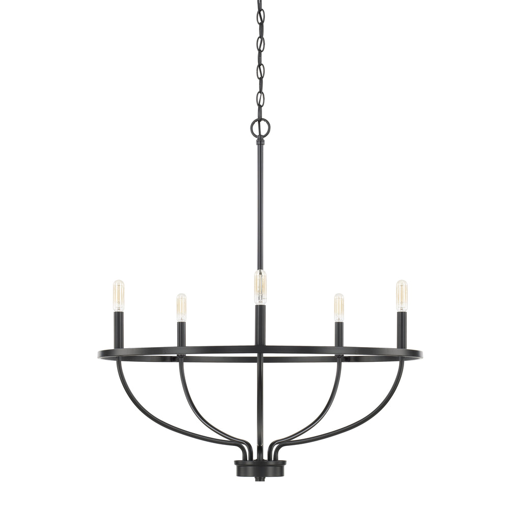 Capital Lighting - Five Light Chandelier - Greyson - Matte Black- Union Lighting Luminaires Decor