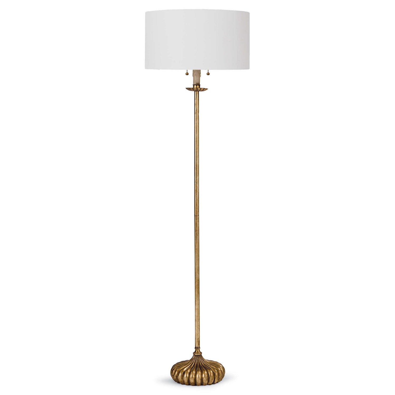 Regina Andrew - Two Light Floor Lamp - Clove - Antique Gold Leaf- Union Lighting Luminaires Decor