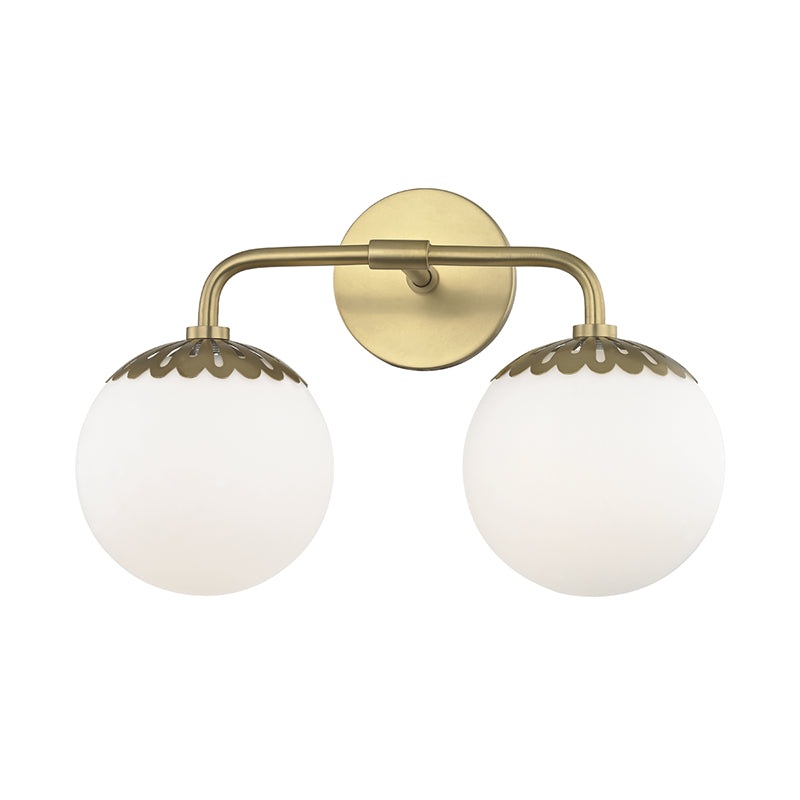 Mitzi - Two Light Bath and Vanity - Paige - Aged Brass- Union Lighting Luminaires Decor
