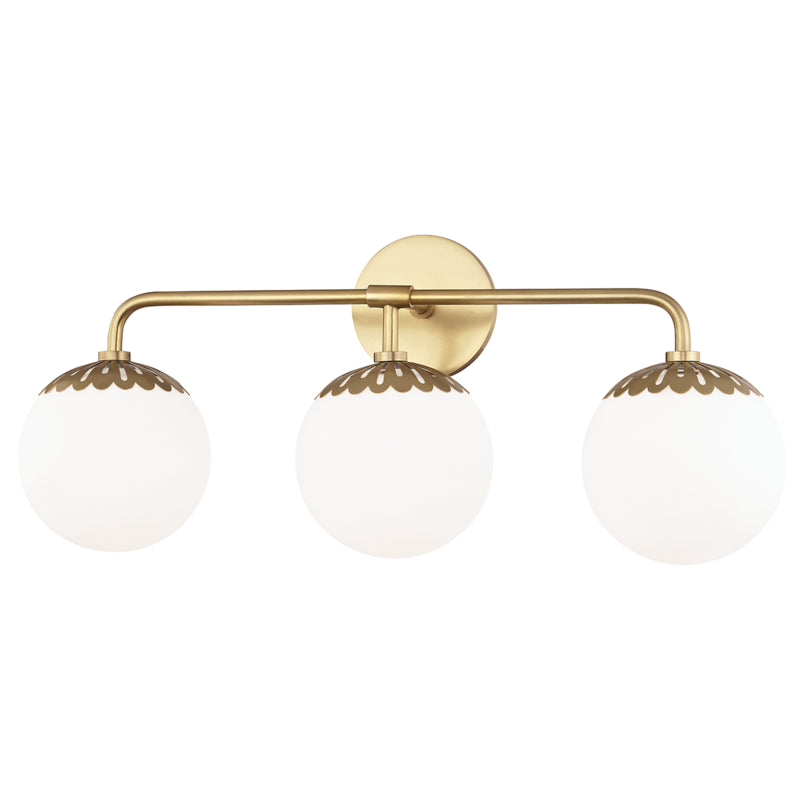 Mitzi - Three Light Bath and Vanity - Paige - Aged Brass- Union Lighting Luminaires Decor