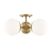 Mitzi - Three Light Semi Flush Mount - Paige - Aged Brass- Union Lighting Luminaires Decor