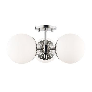 Mitzi Canada - Three Light Semi Flush Mount - Paige - Polished Nickel- Union Lighting Luminaires Decor