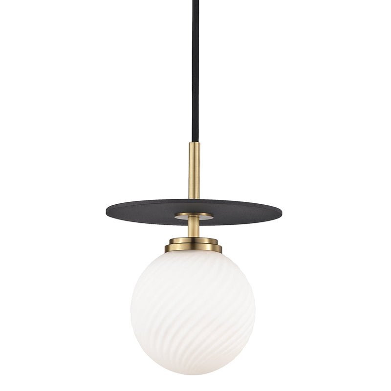 Mitzi - LED Pendant - Ellis - Aged Brass/Black- Union Lighting Luminaires Decor