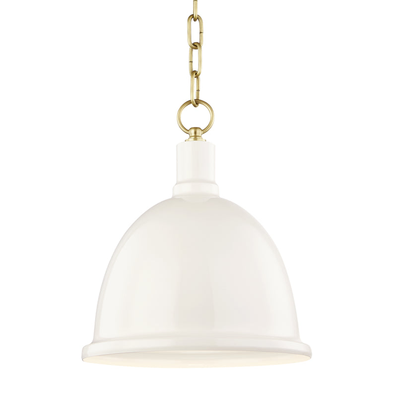 Mitzi - One Light Pendant - Blair - Aged Brass/Cream- Union Lighting Luminaires Decor