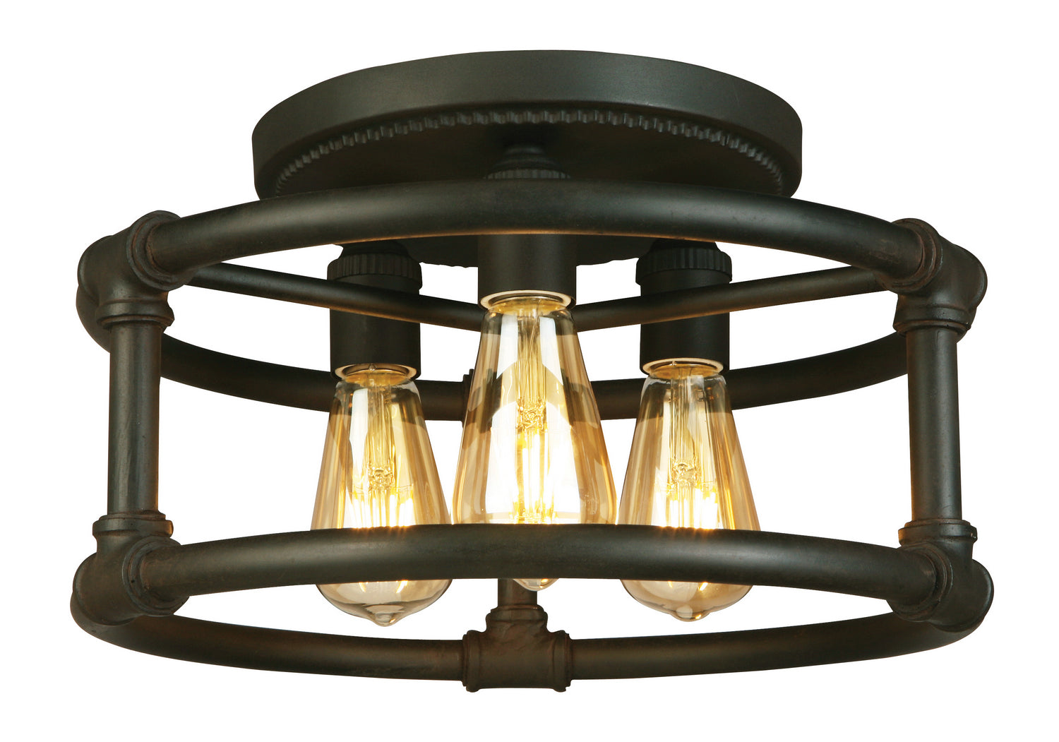 Eglo Canada - Three Light Ceiling Mount - Wymer - Matte Bronze- Union Lighting Luminaires Decor