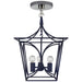 Visual Comfort Signature Canada - Four Light Mini Lantern - Cavanagh - French Navy and Polished Nickel- Union Lighting Luminaires Decor