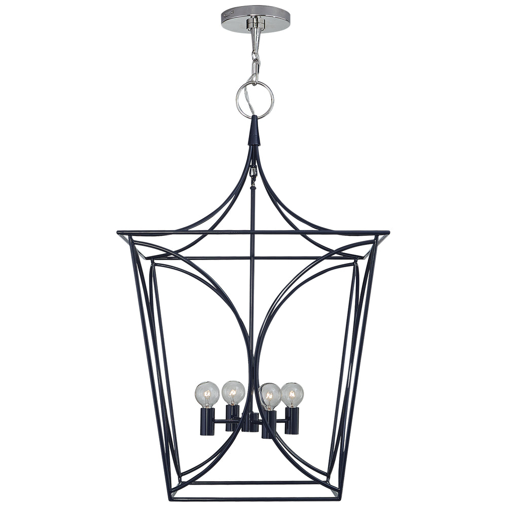 Visual Comfort Signature Canada - Four Light Lantern - Cavanagh - French Navy and Polished Nickel- Union Lighting Luminaires Decor