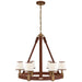Ralph Lauren Canada - Six Light Chandelier - Riley - Natural Brass and Saddle Leather- Union Lighting Luminaires Decor