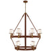 Ralph Lauren Canada - 12 Light Chandelier - Riley - Natural Brass and Saddle Leather- Union Lighting Luminaires Decor