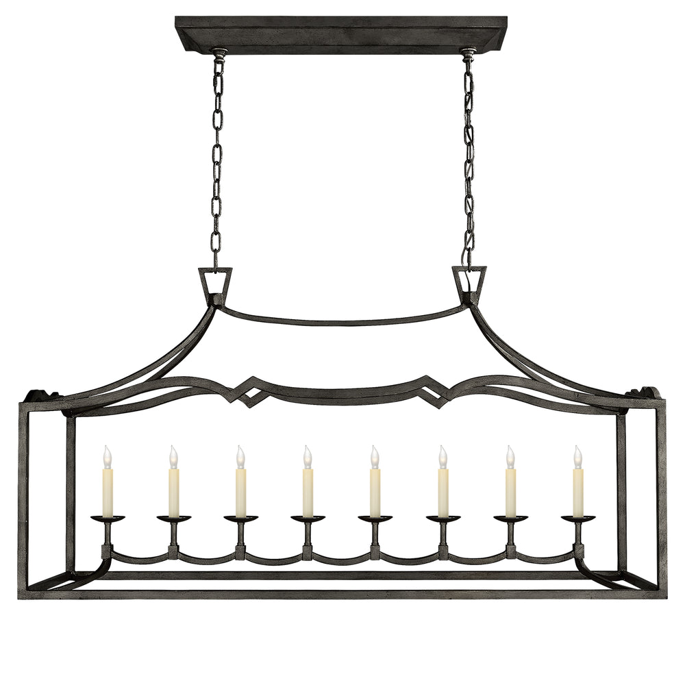 Visual Comfort Signature Canada - Eight Light Linear Pendant - Darlana Fancy - Aged Iron- Union Lighting Luminaires Decor