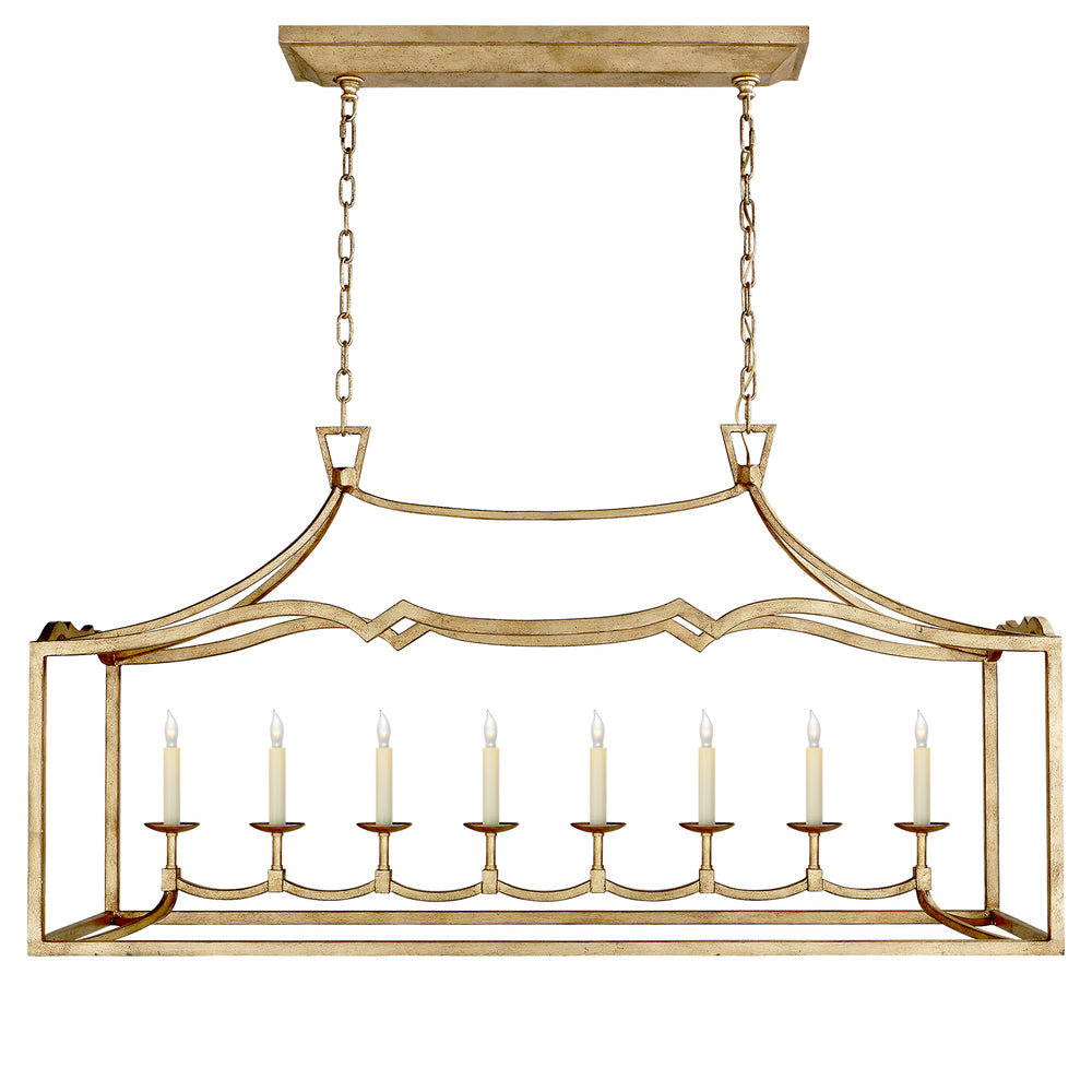 Visual Comfort Signature Canada - Eight Light Linear Pendant - Darlana Fancy - Gilded Iron- Union Lighting Luminaires Decor