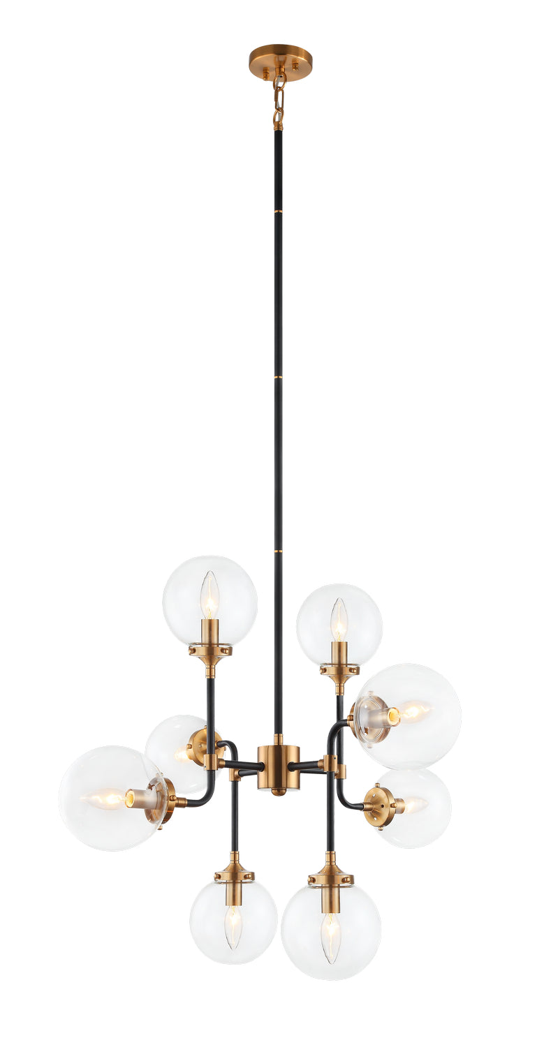 Matteo Canada - Eight Light Chandelier - Particles - Aged Gold Brass- Union Lighting Luminaires Decor