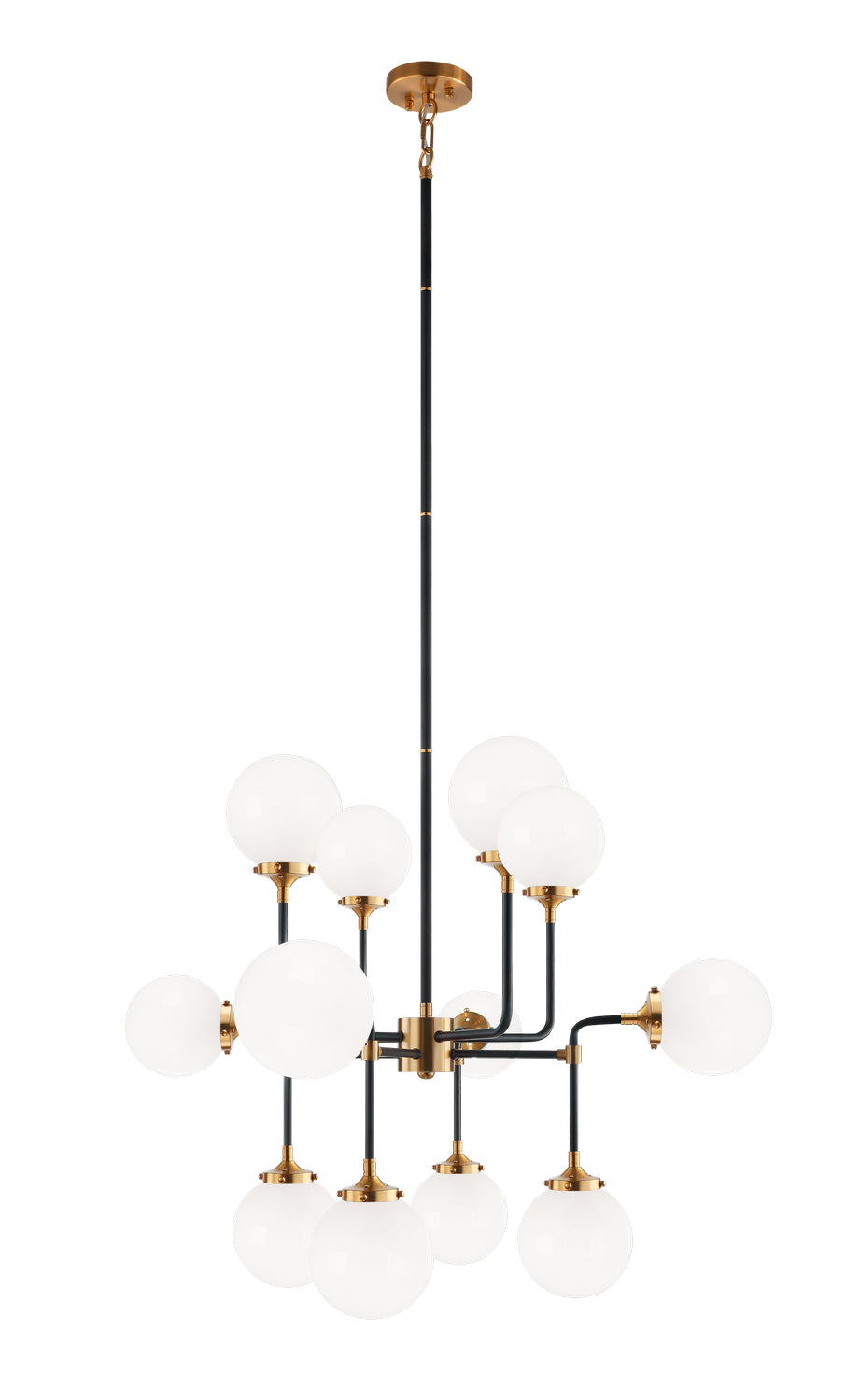 Matteo Canada - 12 Light Pendant - Particles - Aged Gold Brass- Union Lighting Luminaires Decor
