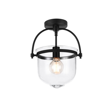 Matteo Canada - One Light Flush Mount - Ceramiche - Matte Black- Union Lighting Luminaires Decor