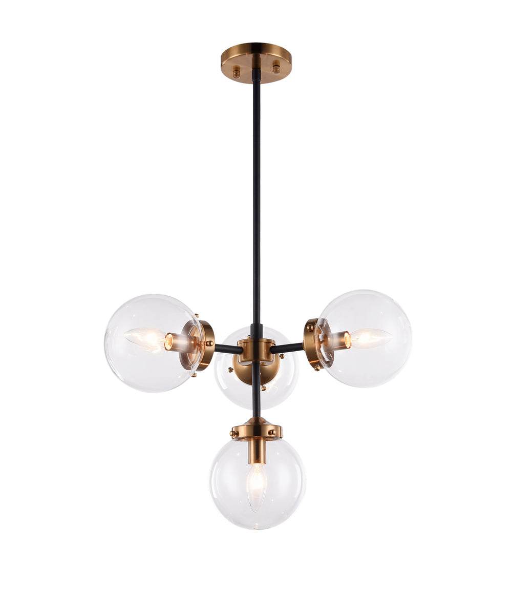 Matteo Canada - Four Light Chandelier - Maru - Aged Gold Brass- Union Lighting Luminaires Decor