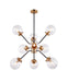 Matteo Canada - Nine Light Chandelier - Maru - Aged Gold Brass- Union Lighting Luminaires Decor