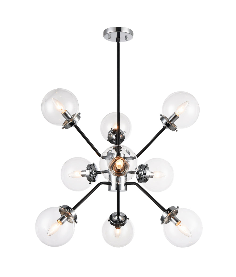 Matteo Canada - Nine Light Chandelier - Maru - Chrome- Union Lighting Luminaires Decor