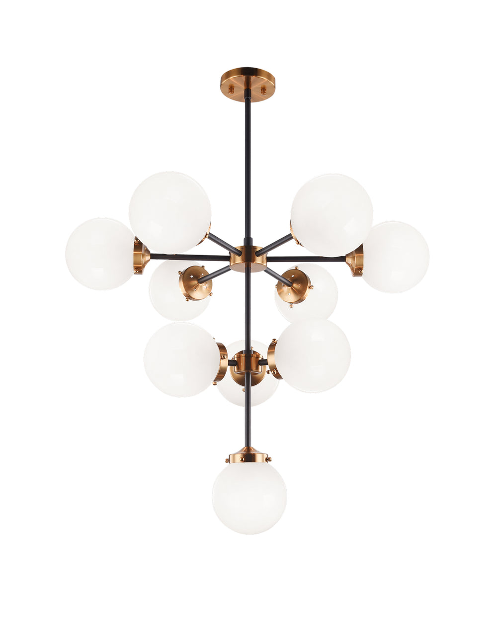 Matteo Canada - Ten Light Pendant - Maru - Aged Gold Brass- Union Lighting Luminaires Decor
