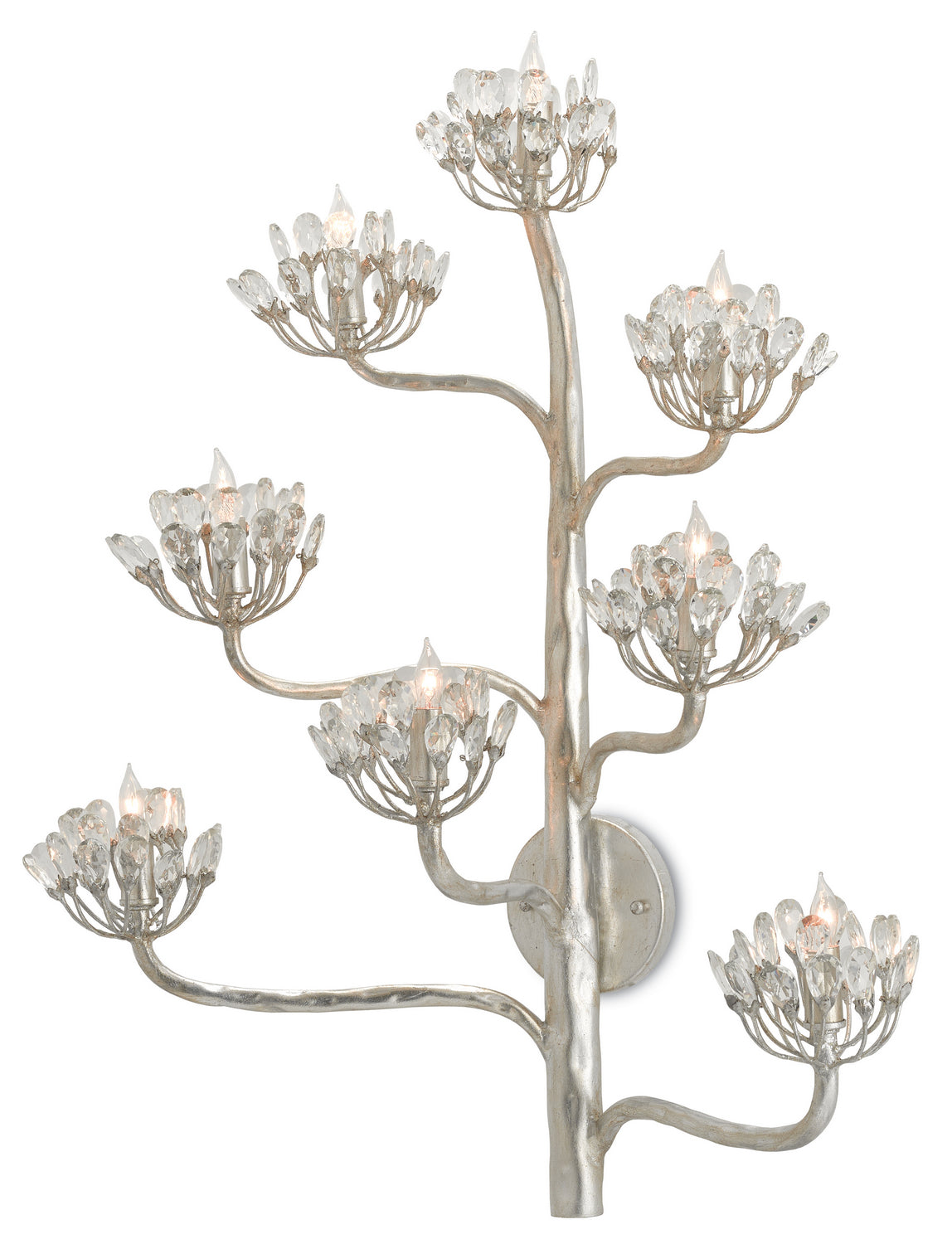 Currey and Company - Eight Light Wall Sconce - Marjorie Skouras - Contemporary Silver Leaf- Union Lighting Luminaires Decor