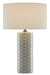 Currey and Company - One Light Table Lamp - Fisch - Gray/White/Antique Nickel- Union Lighting Luminaires Decor