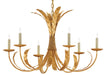 Currey and Company - Six Light Chandelier - Bunny Williams - Grecian Gold Leaf- Union Lighting Luminaires Decor