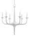 Currey and Company - Six Light Chandelier - Albion - Gesso White- Union Lighting Luminaires Decor