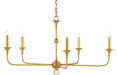 Currey and Company - Five Light Chandelier - Nottaway - Contemporary Gold Leaf- Union Lighting Luminaires Decor