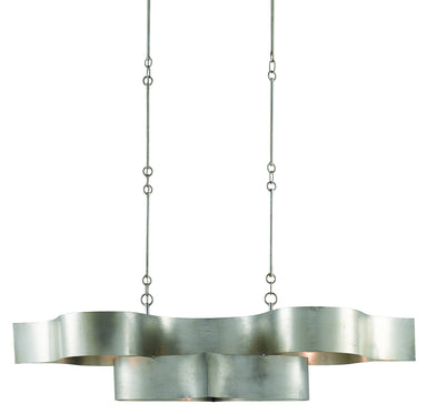 Currey and Company - Six Light Chandelier - Grand - Contemporary Silver Leaf- Union Lighting Luminaires Decor