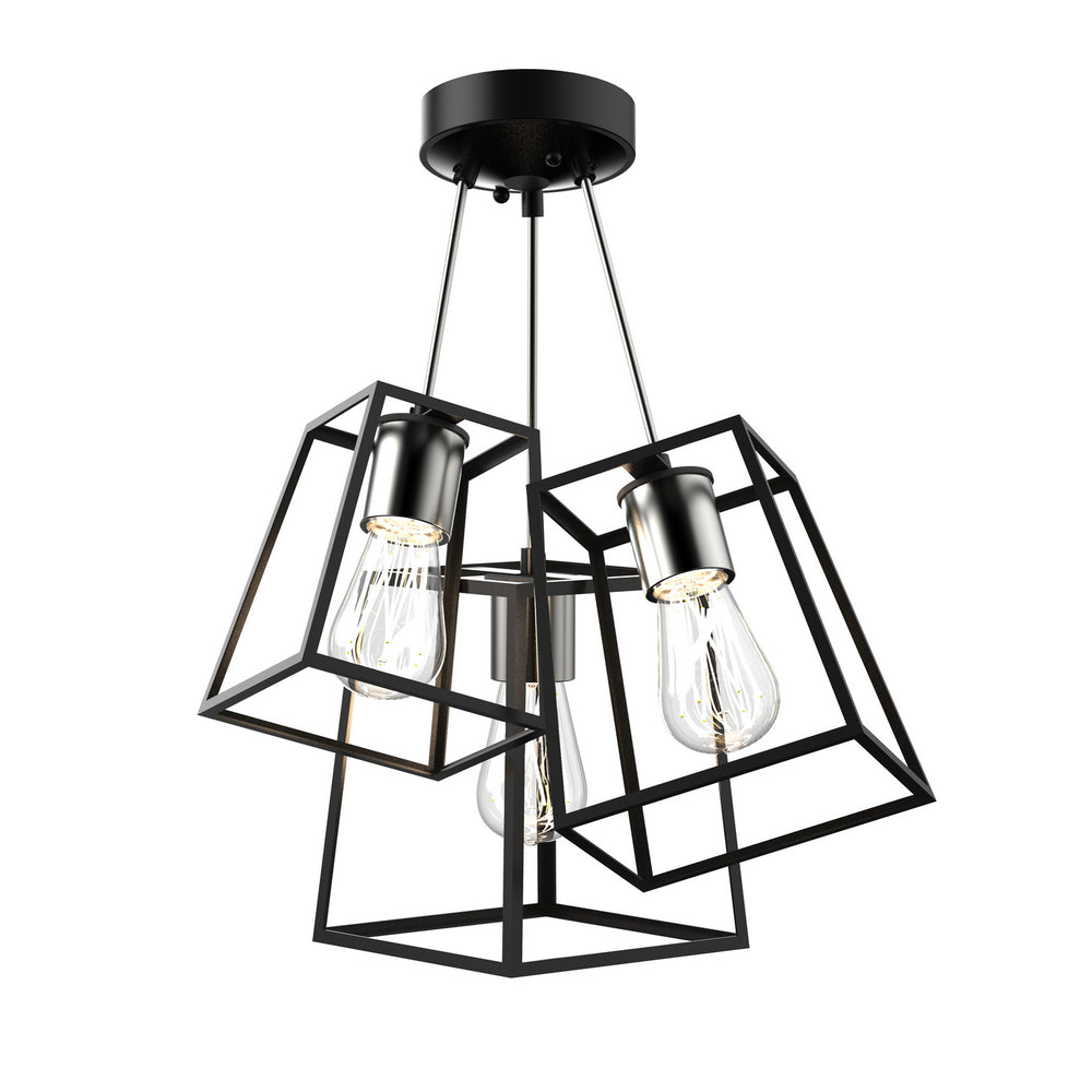 DVI Canada - Three Light Semi-Flush Mount - Cape Breton - Multiple Finishes And Ebony- Union Lighting Luminaires Decor