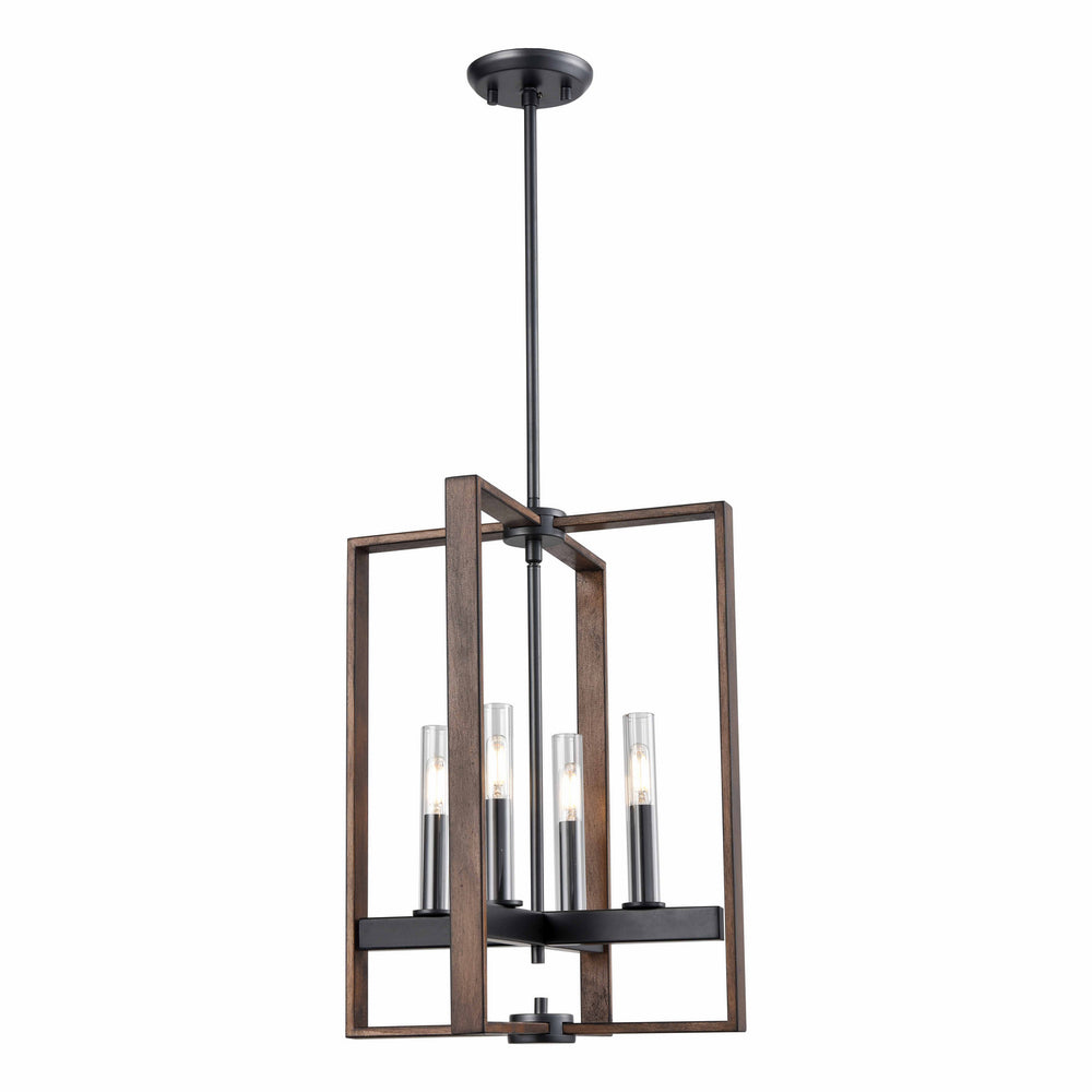 DVI Canada - Four Light Foyer Pendant - Blairmore - Ironwood On Metal And Graphite- Union Lighting Luminaires Decor