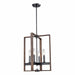 DVI Canada - Four Light Foyer Pendant - Blairmore - Ironwood On Metal And Graphite- Union Lighting Luminaires Decor