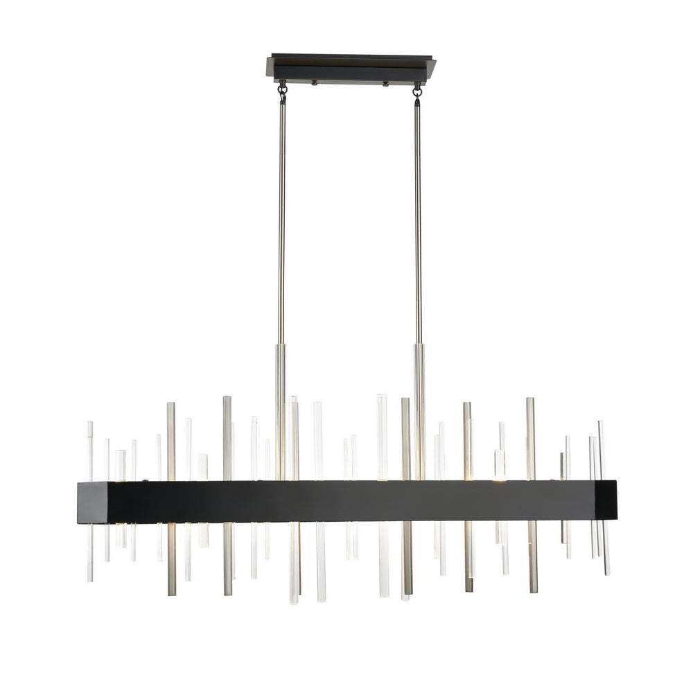 DVI Canada - LED Linear Pendant - Crystal Boulevard - Satin Nickel And Graphite w/Optic Glass Inserts- Union Lighting Luminaires Decor
